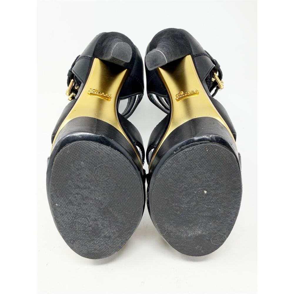Gucci Iman Platform Buckle Sandal Heels Womens Size EU 35.5 - Picture 10 of 11